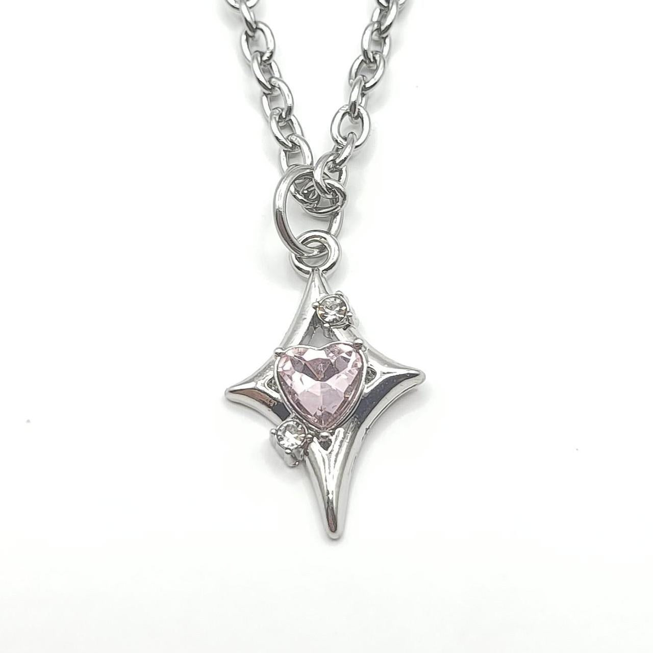 Pink Heart in Star Necklace