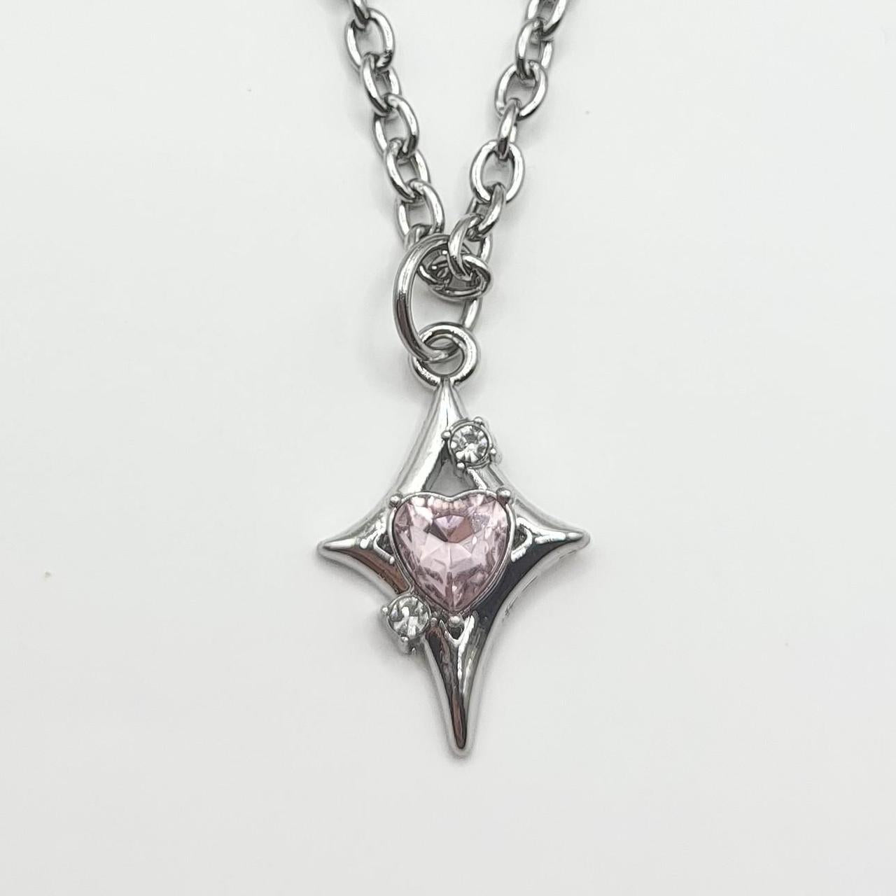 Pink Heart in Star Necklace