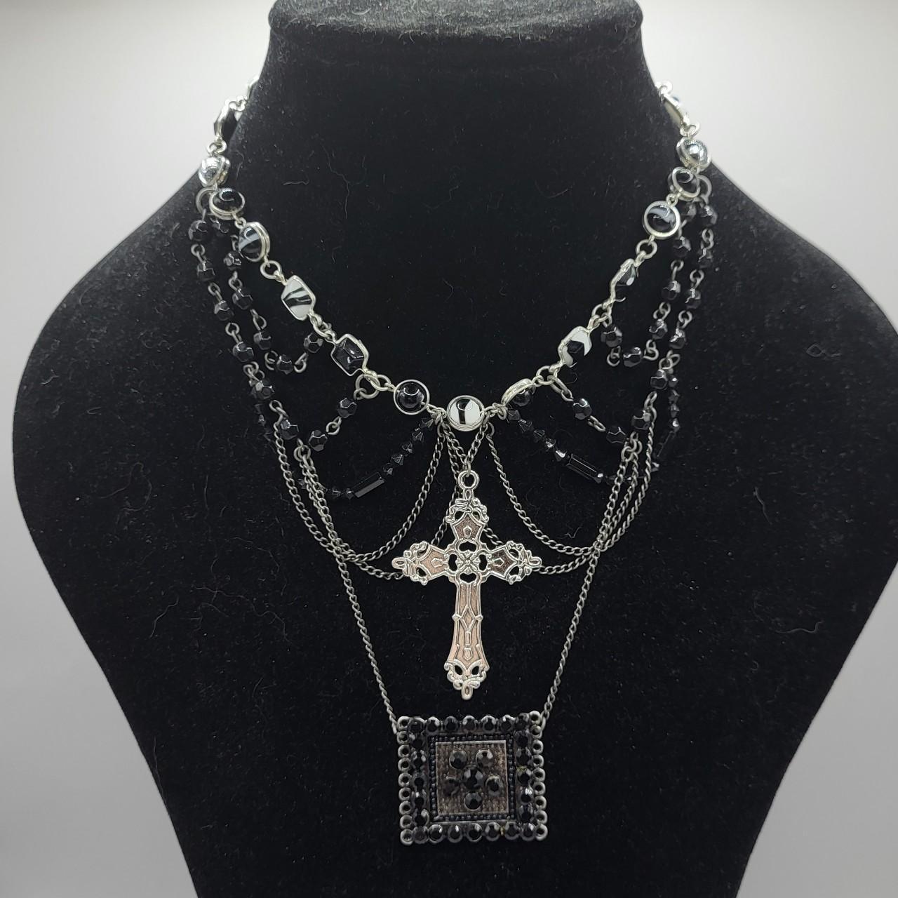 Layered Gothic Cross Necklace