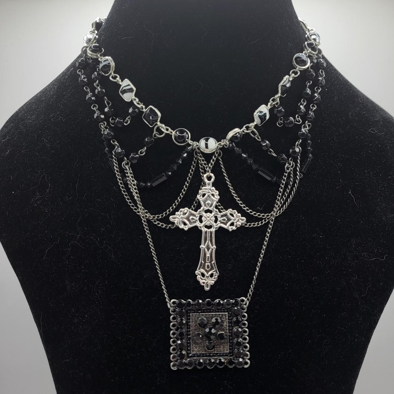 Layered Gothic Cross Necklace