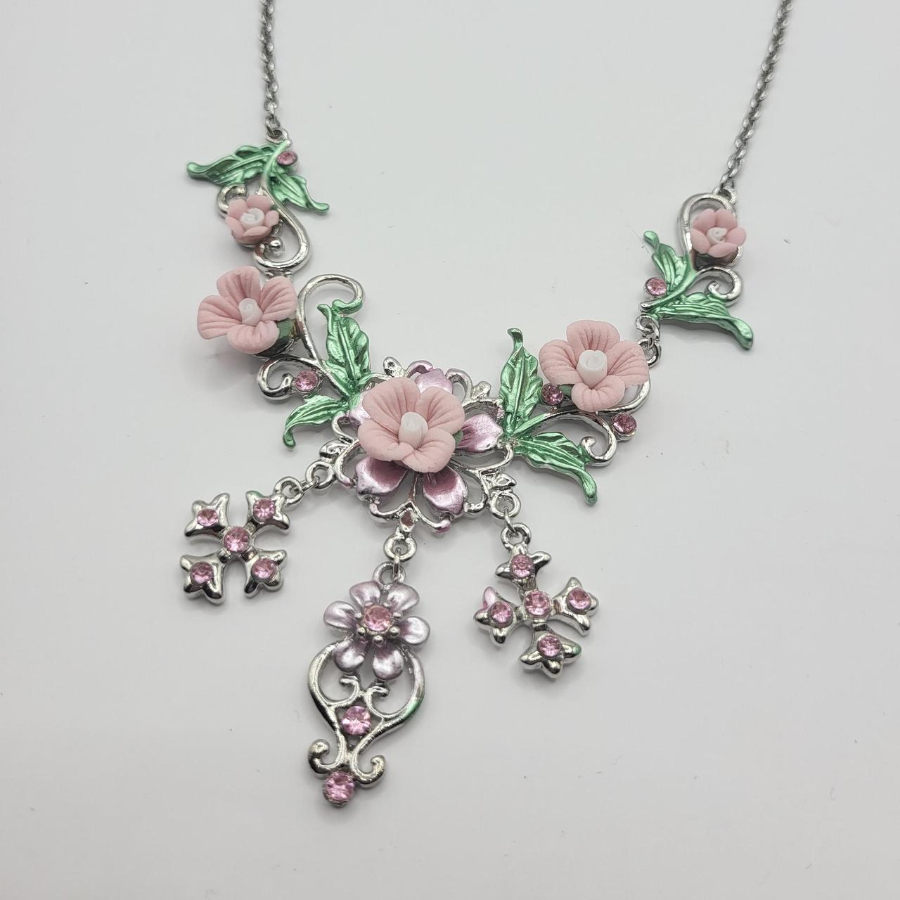 Pink Flower Necklace