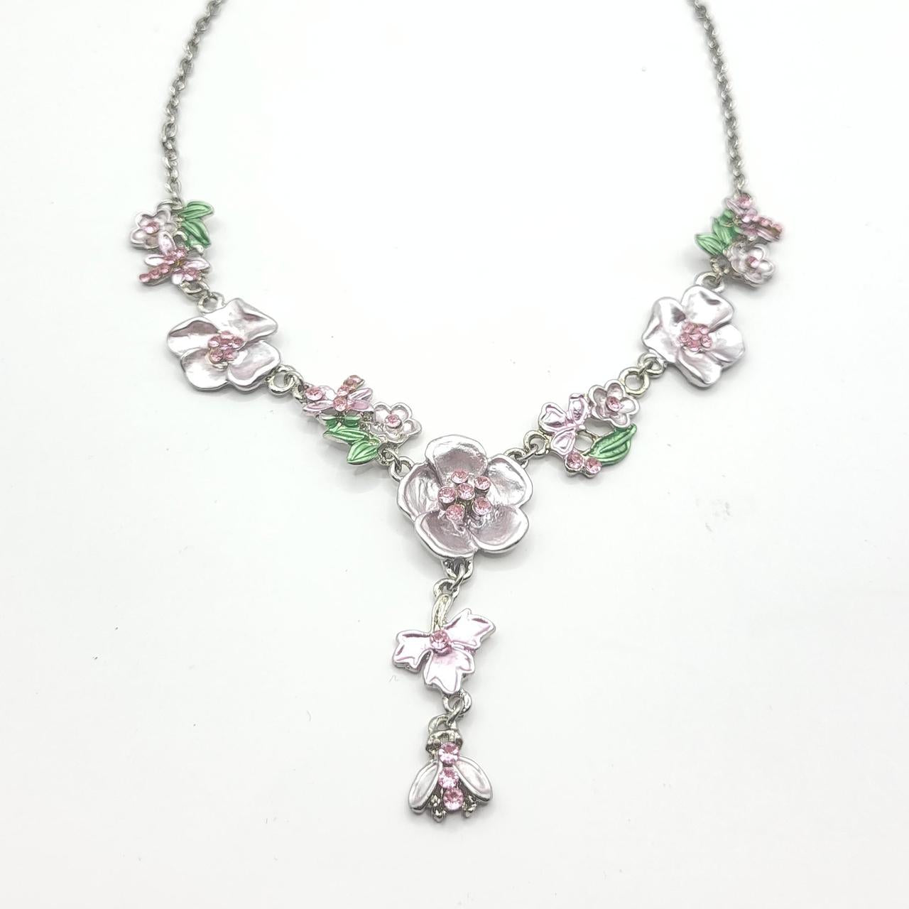 Pink Flower Necklace