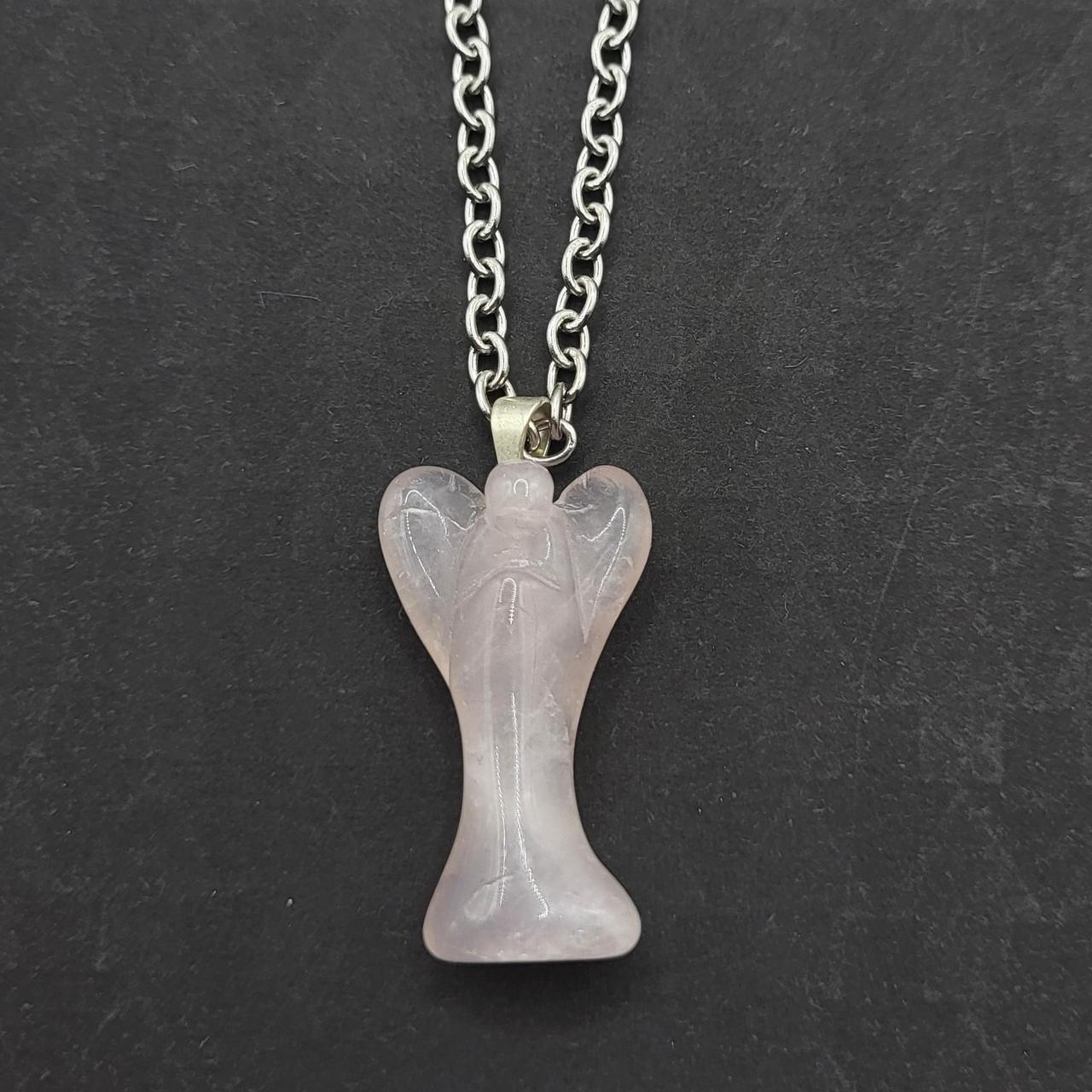 Rose Quartz Angel Necklace