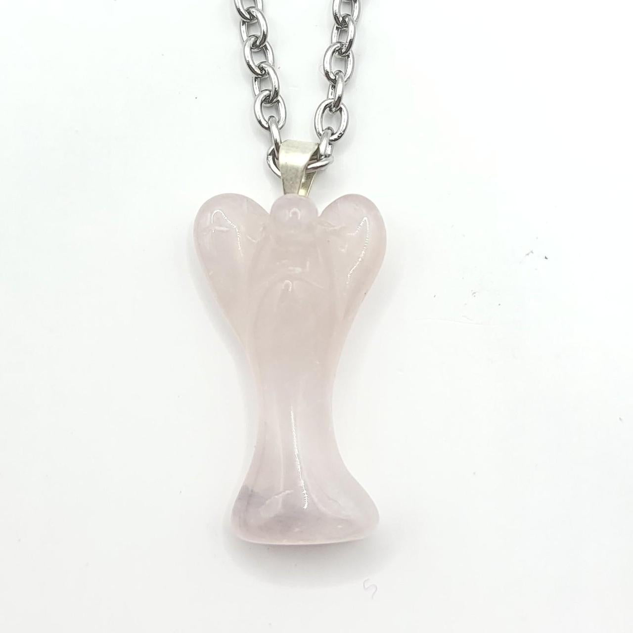 Rose Quartz Angel Necklace