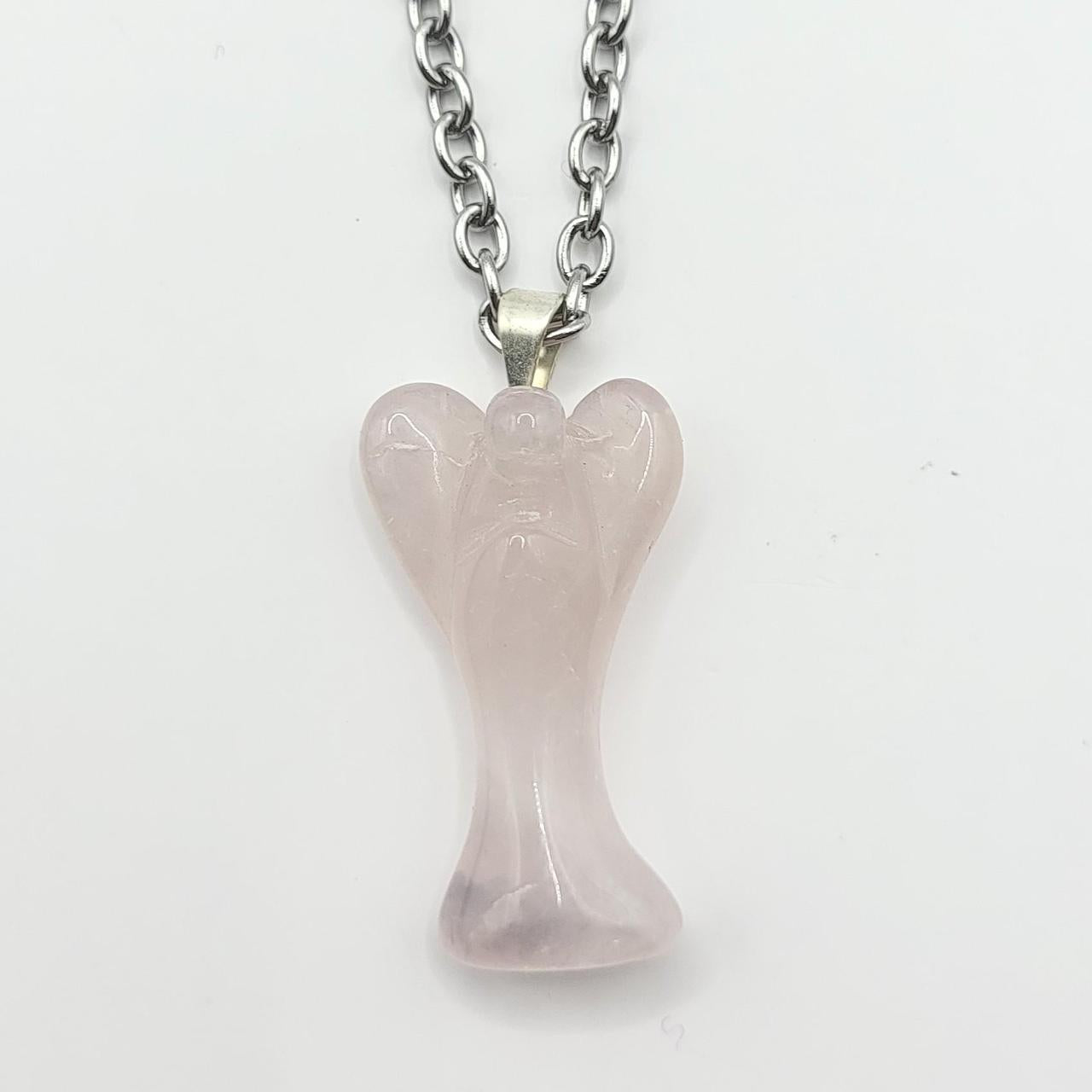 Rose Quartz Angel Necklace