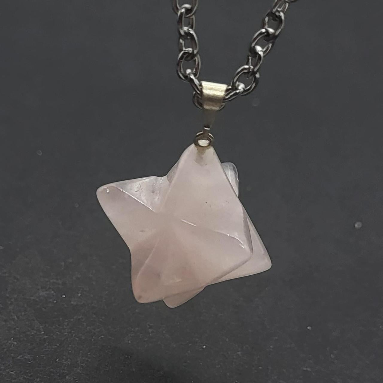 Rose Quartz Merkaba Necklace