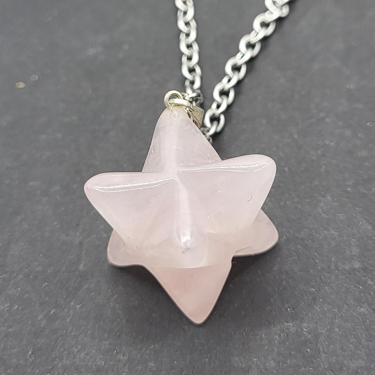 Rose Quartz Merkaba Necklace