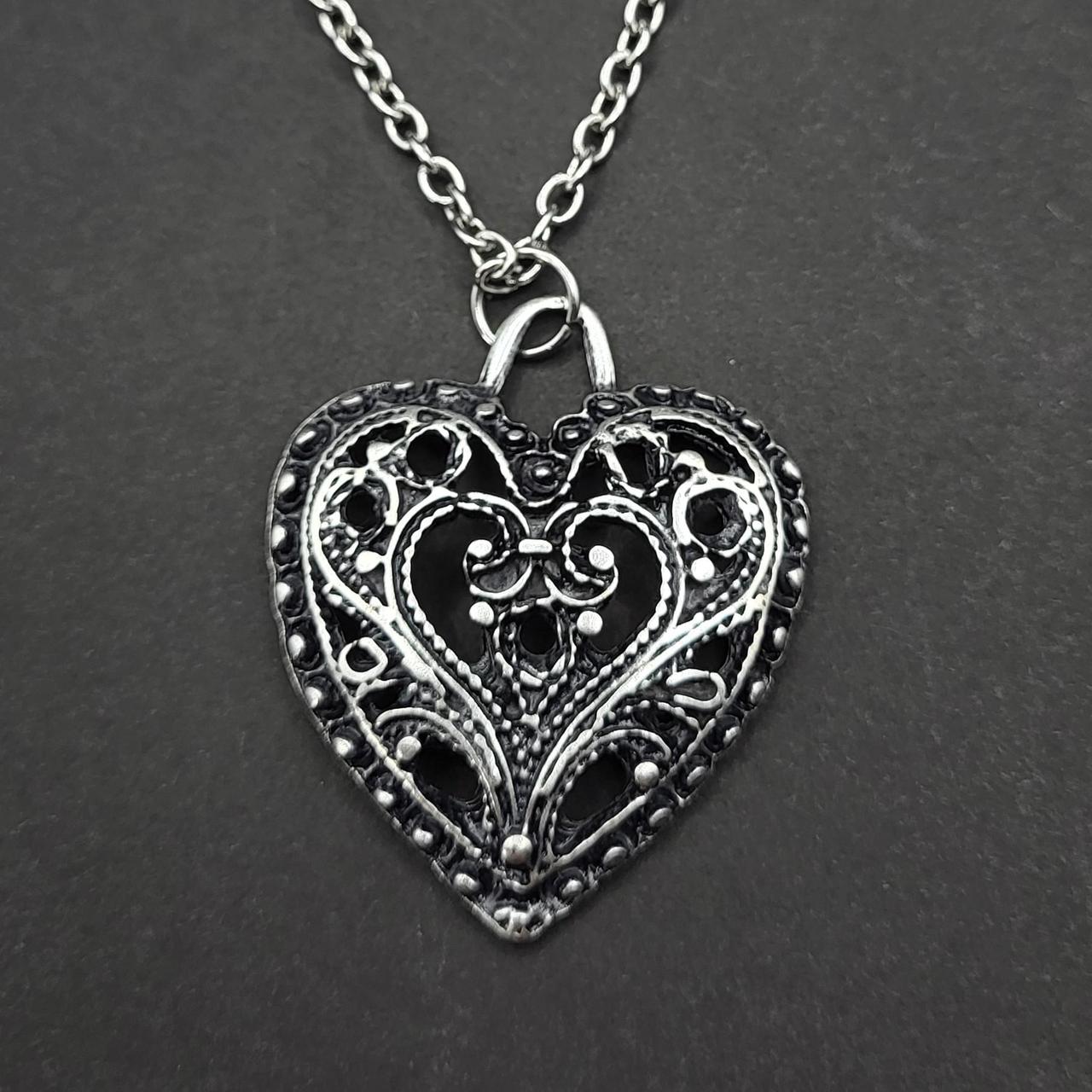 Heart Necklace - stainless steel chain