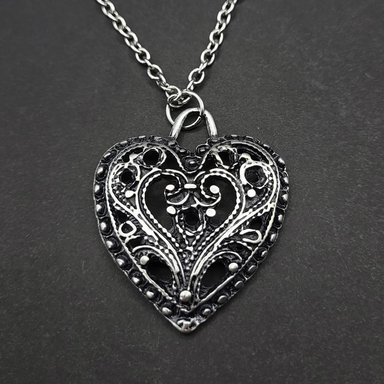 Heart Necklace - stainless steel chain