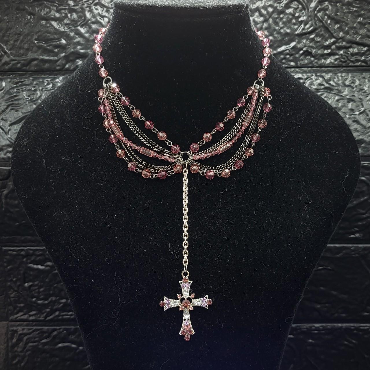 Pink Cross Necklace