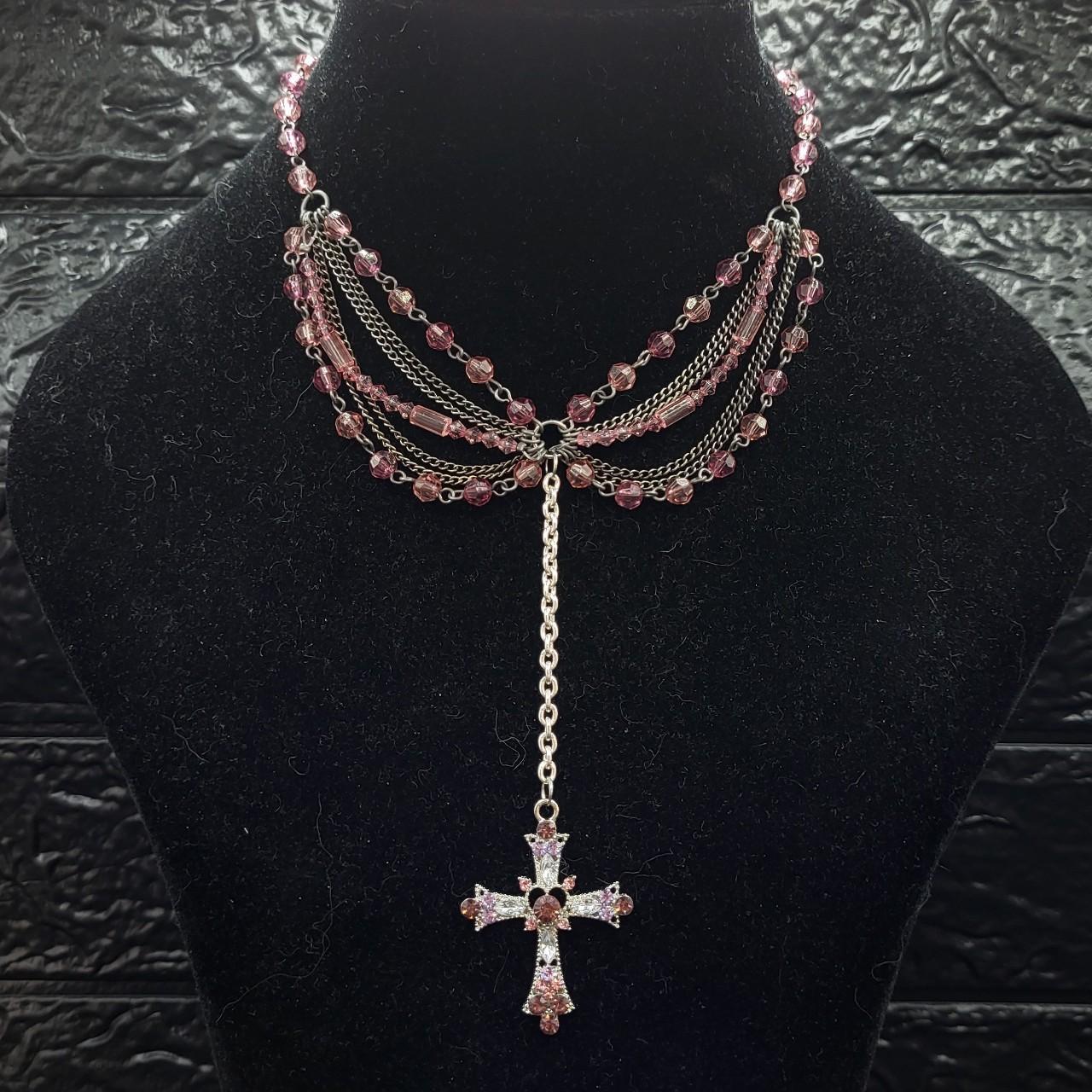 Pink Cross Necklace