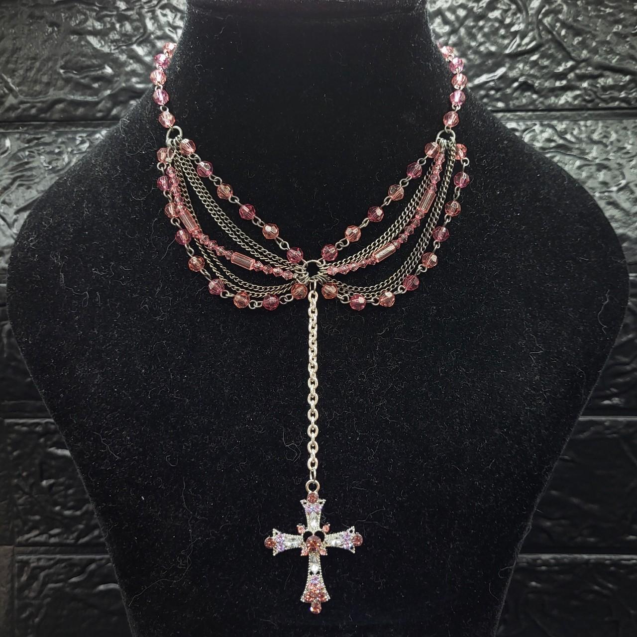 Pink Cross Necklace