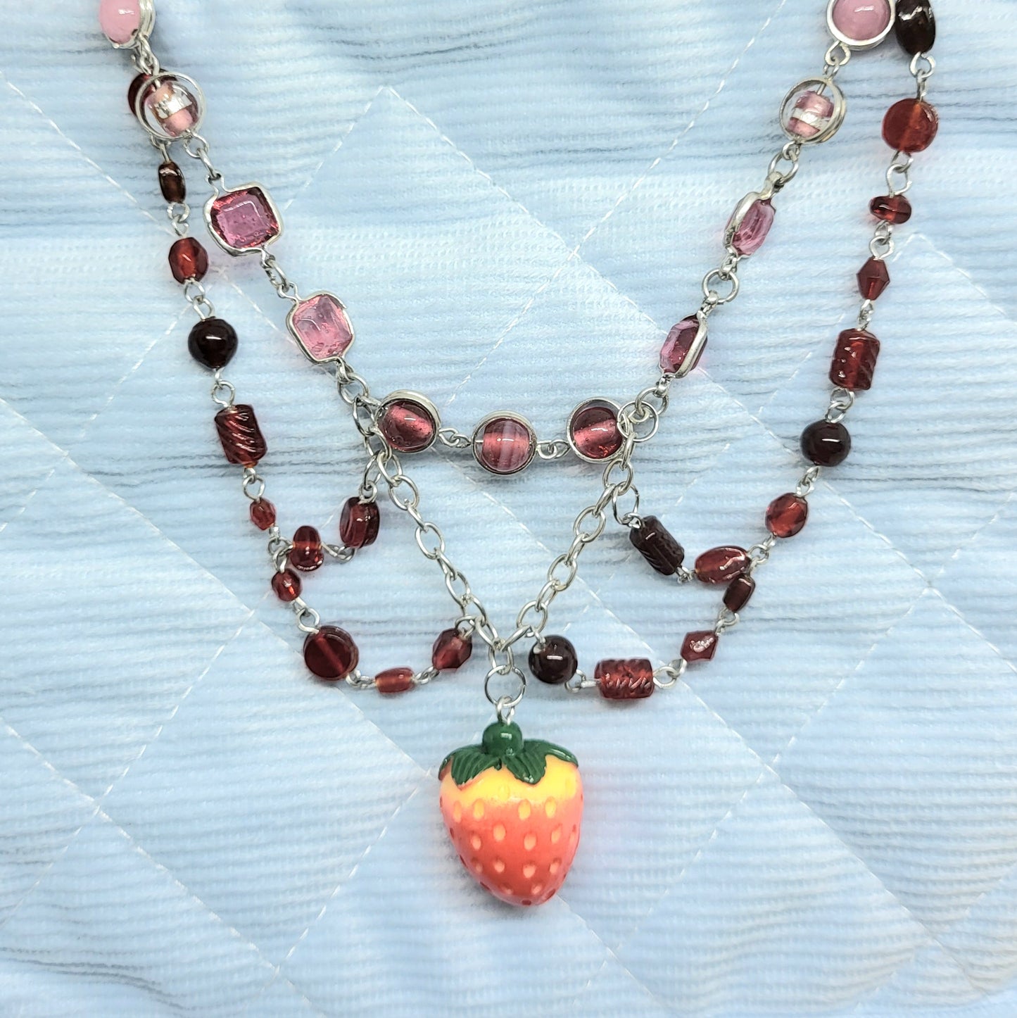 Strawberry Beaded Necklace