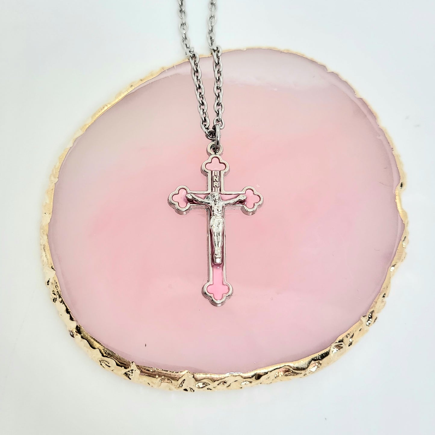 Pink Cross Necklace